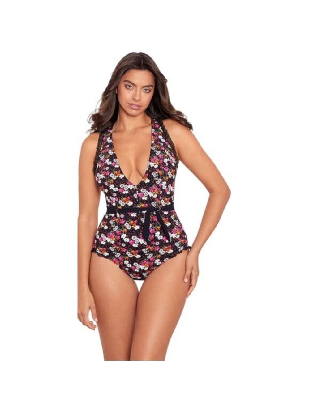 SkinnyDippers Miraclesuit One Piece Swimsuit Dora Cinchette Shaping Black XL